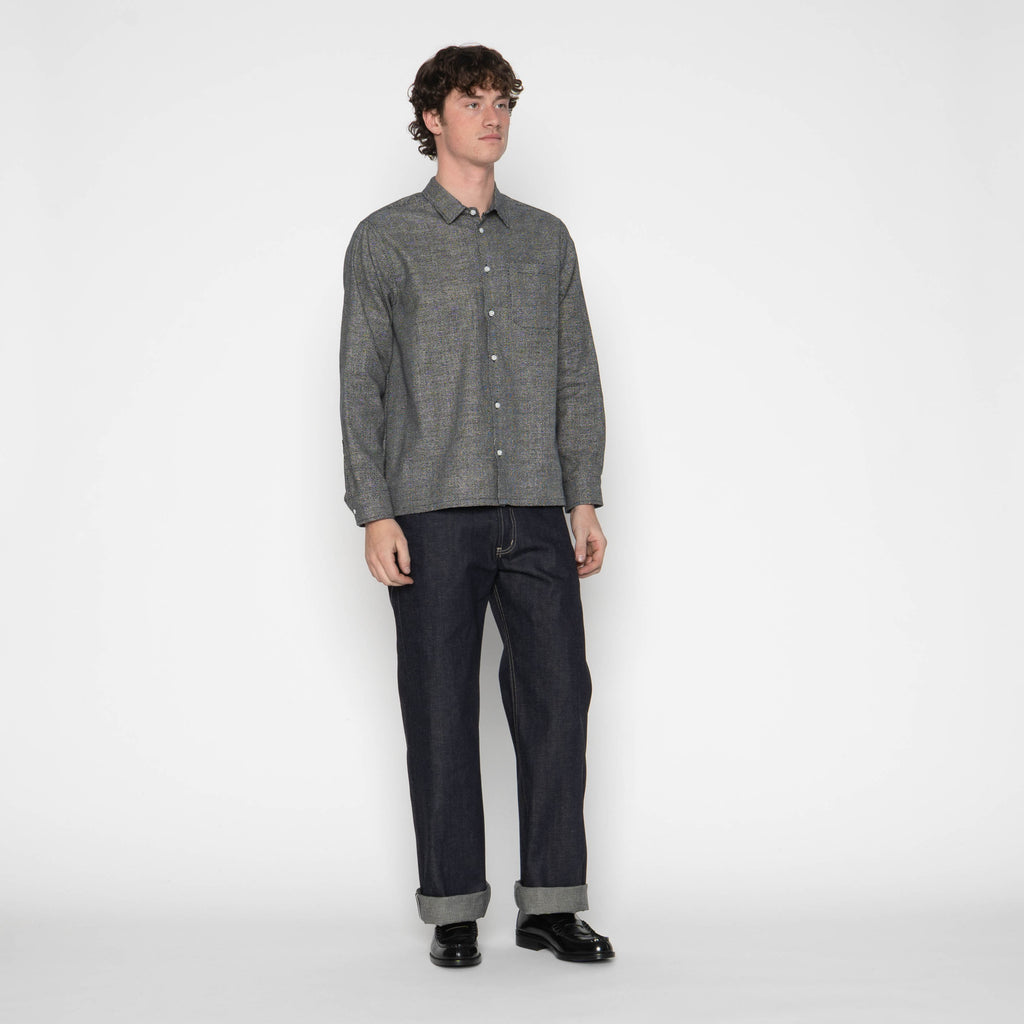 True Shirt in Indigo Dotted Waves