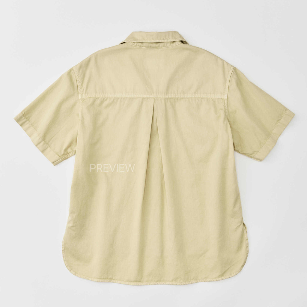 Twill Popover Shirt in Pale Tan