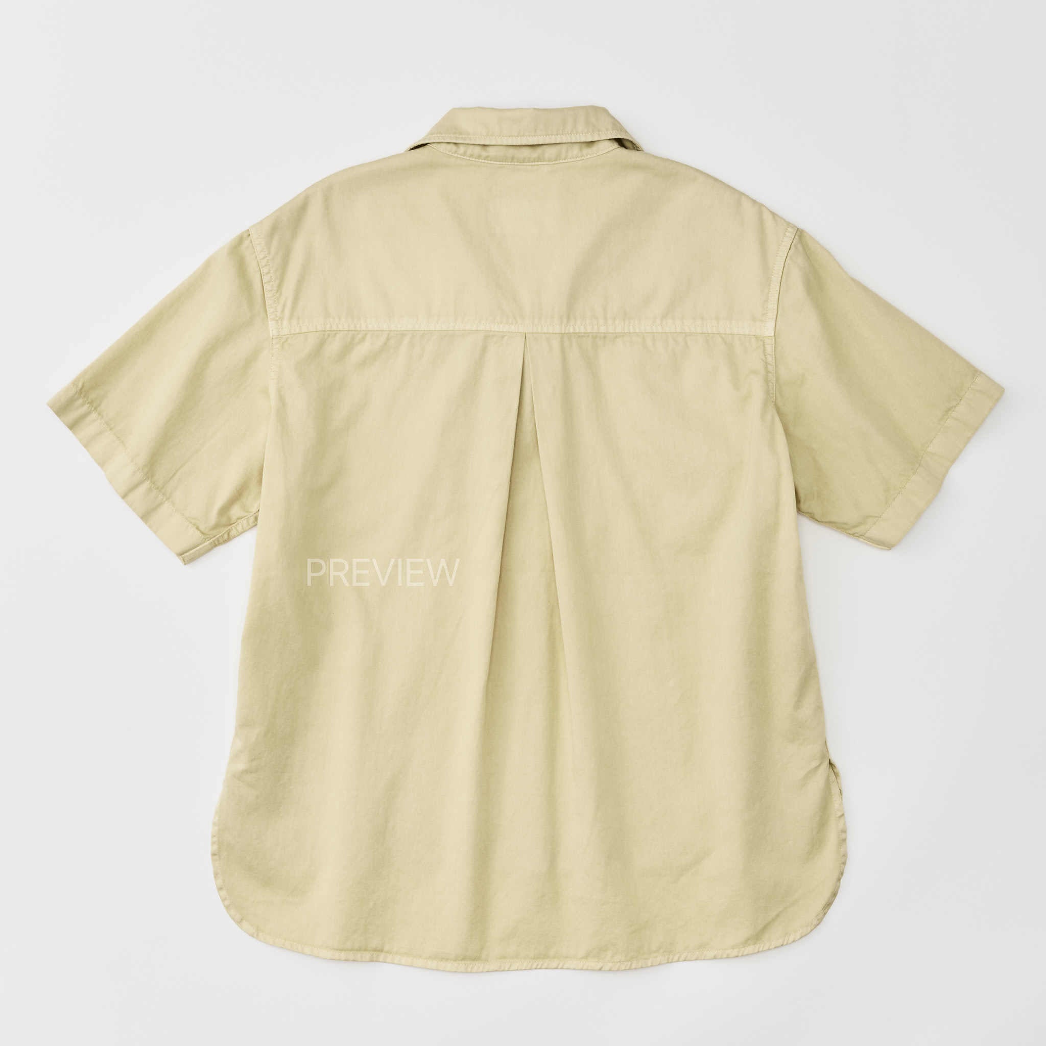 Twill Popover Shirt in Pale Tan