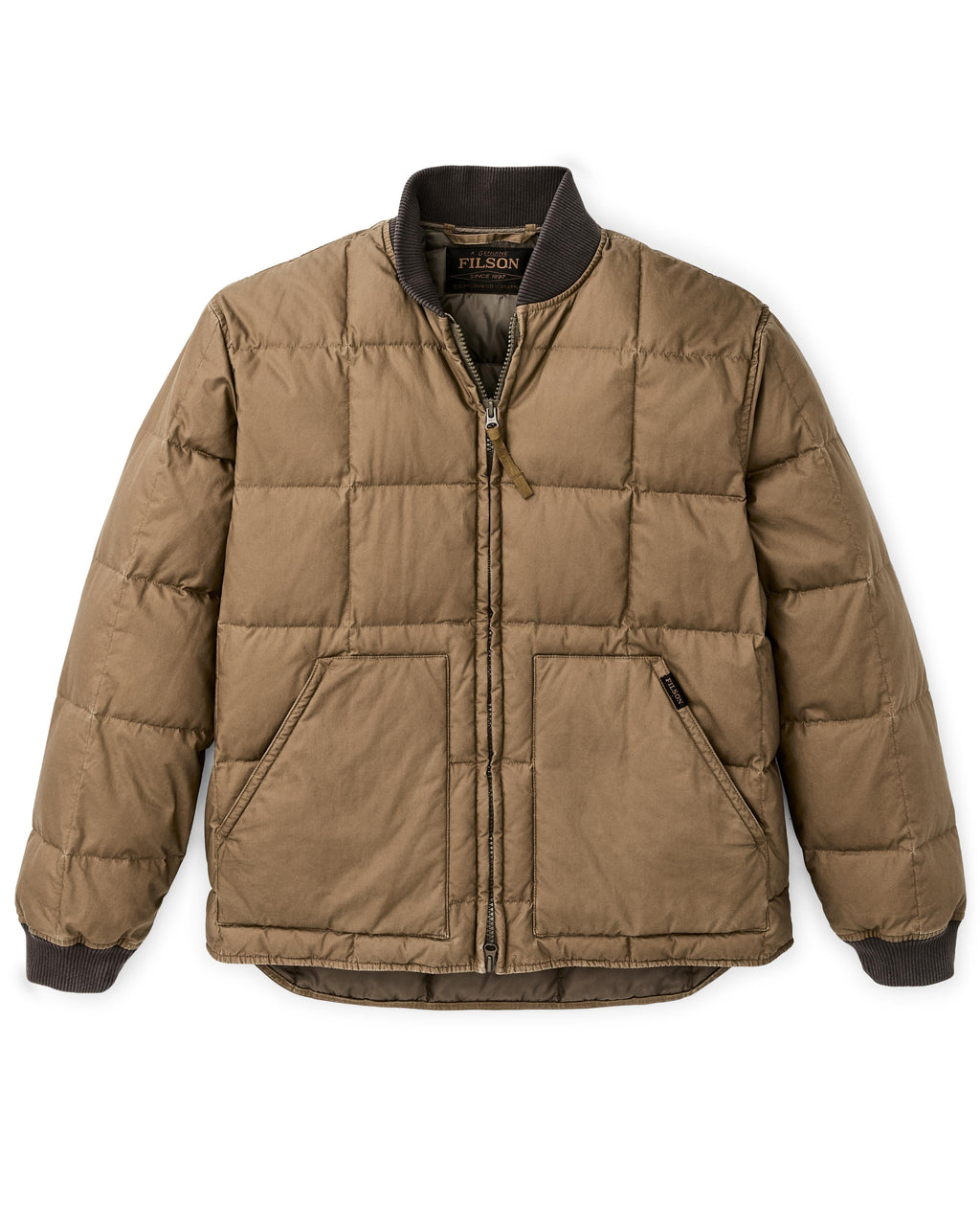 Heritage Cotton Down Jacket in Light Brown
