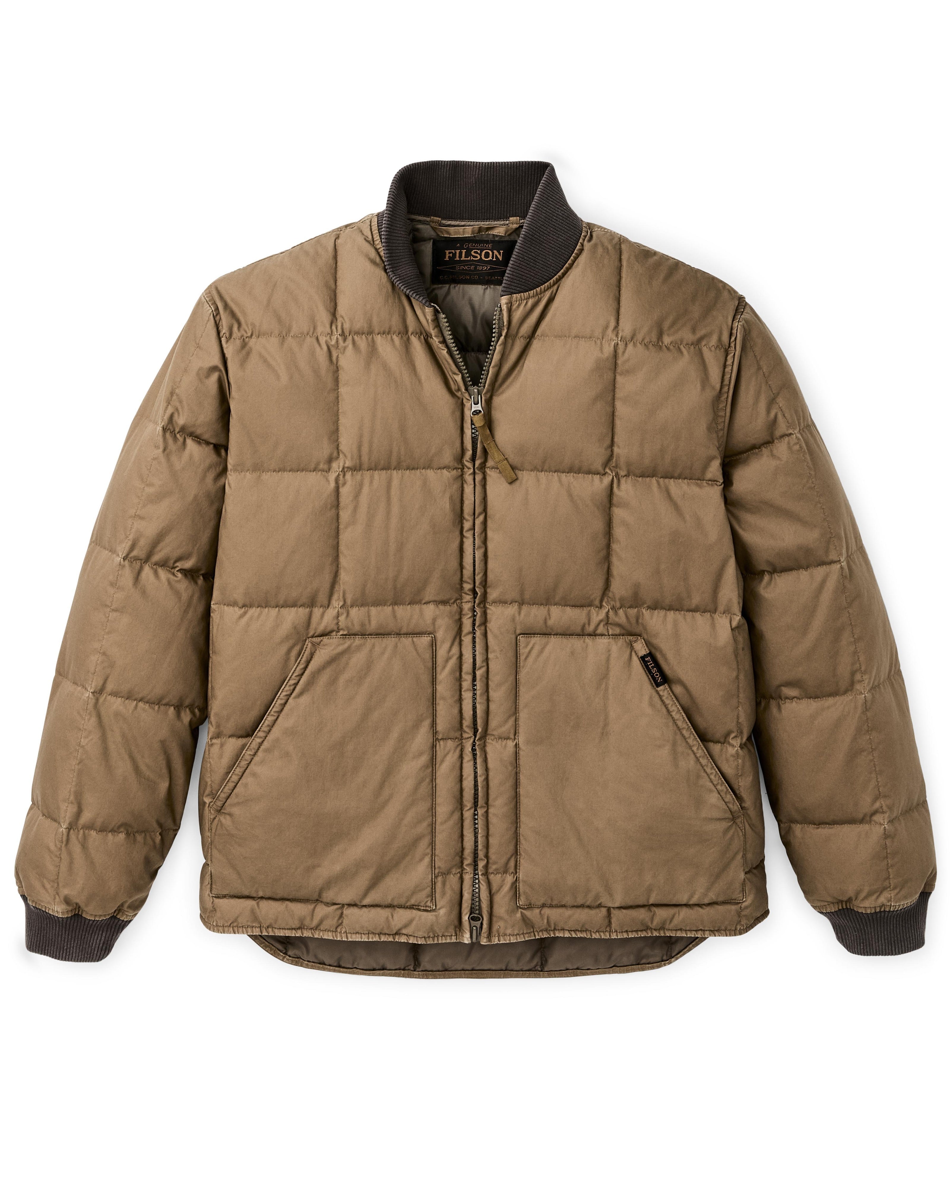 Heritage Cotton Down Jacket in Light Brown