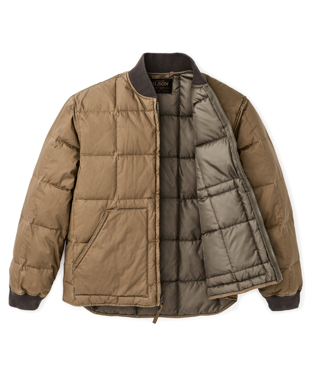 Heritage Cotton Down Jacket in Light Brown