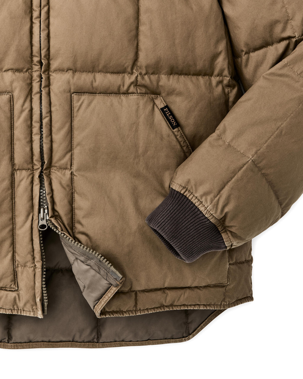 Heritage Cotton Down Jacket in Light Brown