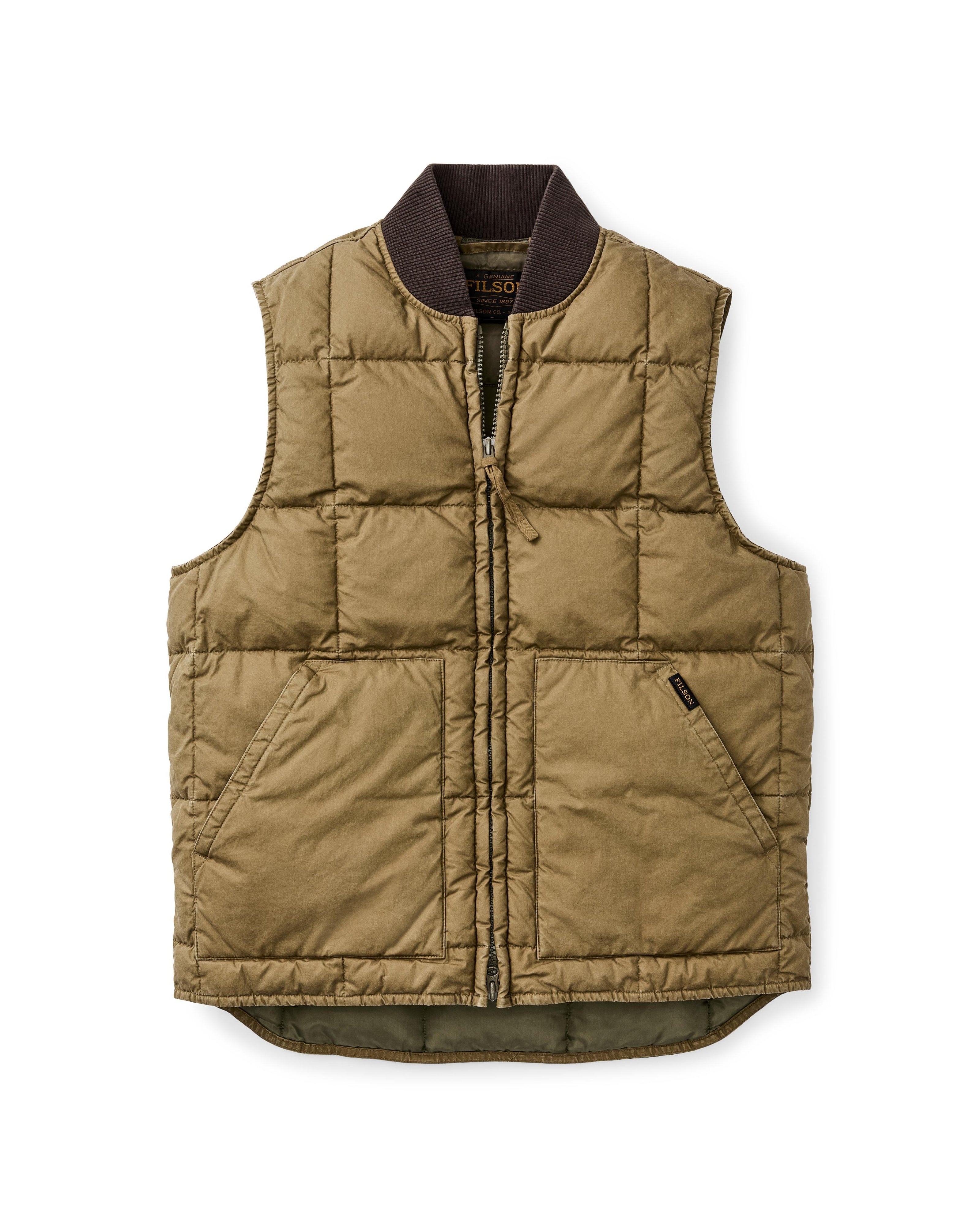 Heritage Cotton Down Vest in Light Brown