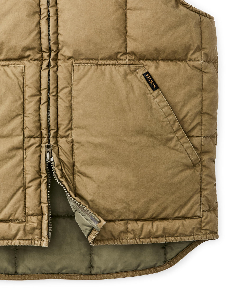 Heritage Cotton Down Vest in Light Brown