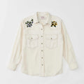 Embroidered Western Shirt in Natural Seed