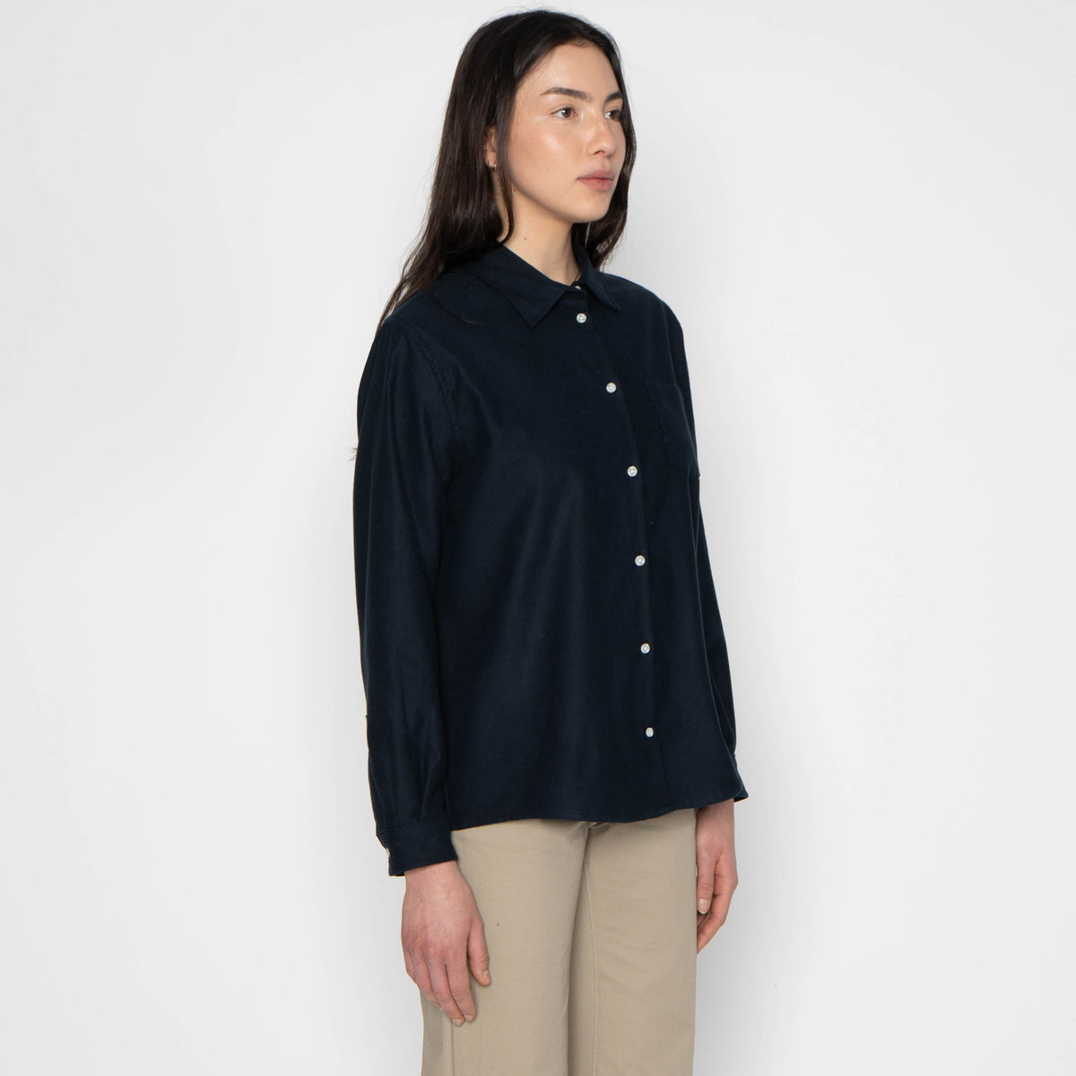 Judy in Midnight Blue Flannel