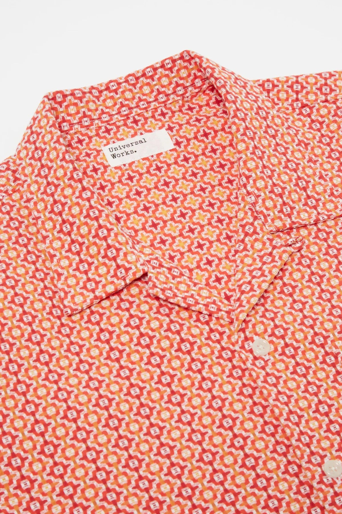#PH-P10133L Universal Works Road Shirt in Orange Summer Check