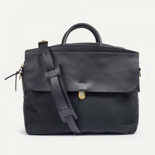 Zeppo Business Bag in Black Waxed