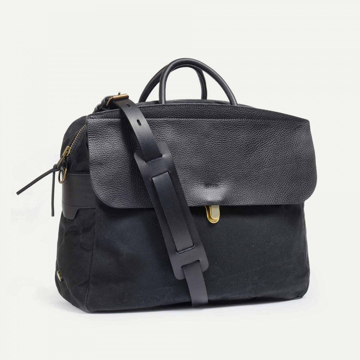 Zeppo Business Bag in Black Waxed