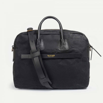 Zeppo Business Bag in Black Waxed