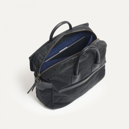 Zeppo Business Bag in Black Waxed