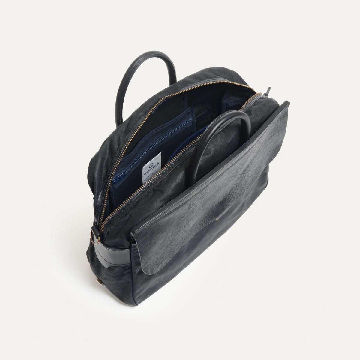 Zeppo Business Bag in Black Waxed