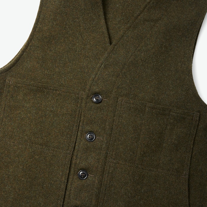 Mackinaw Wool Vest in Forest Green