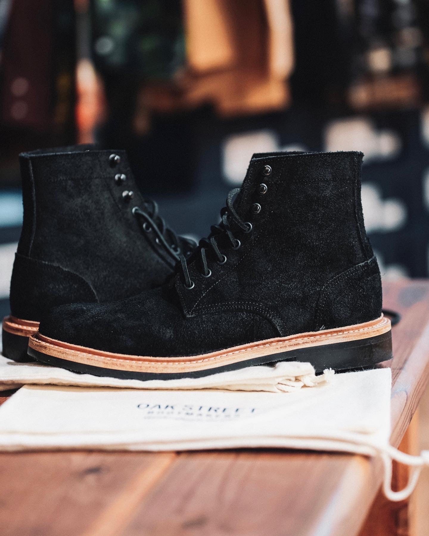 Black roughout outlet boots