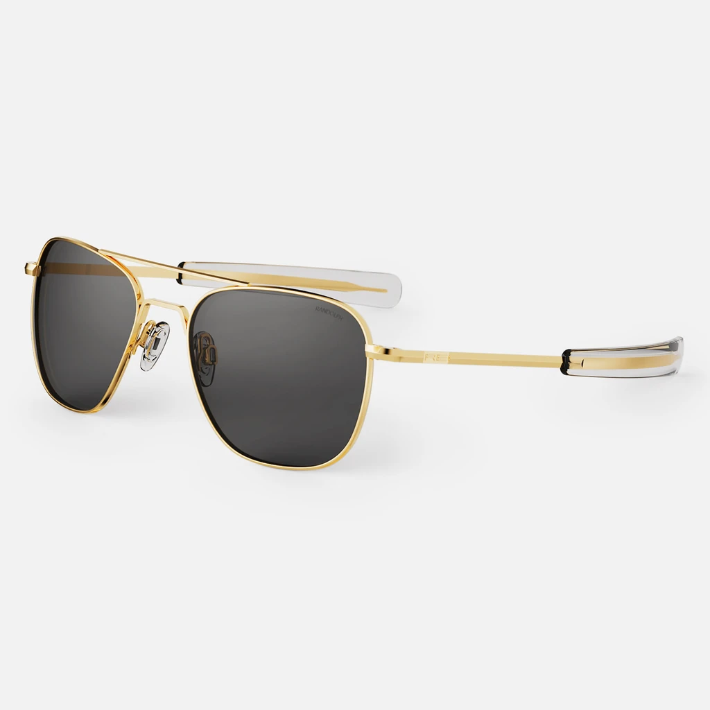 Aviator in 23k Gold & Polarized American Gray