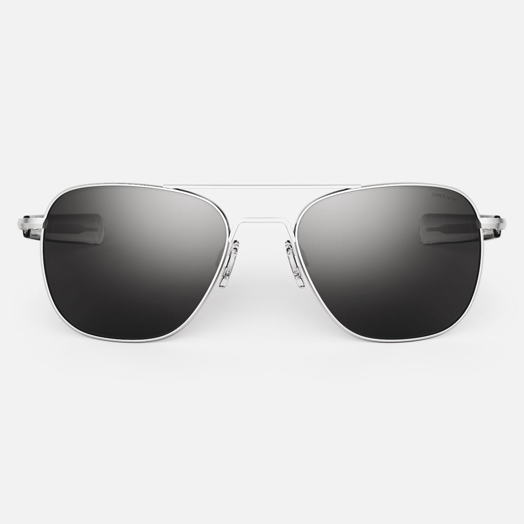 Aviator in Matte Chrome Polarized American Gray