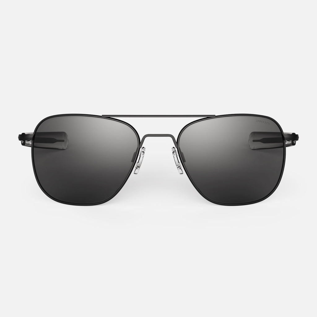 Aviator in Matte Black Polarized American Gray
