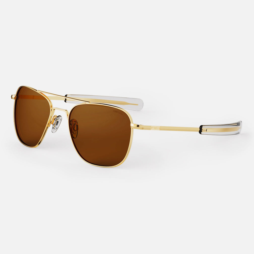 Aviator in 23k Gold & Polarized American Tan