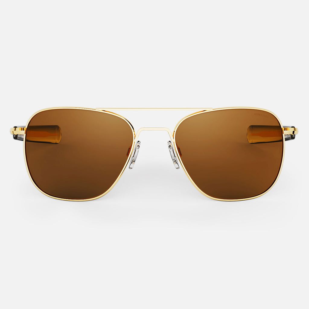 Aviator in 23k Gold & Polarized American Tan