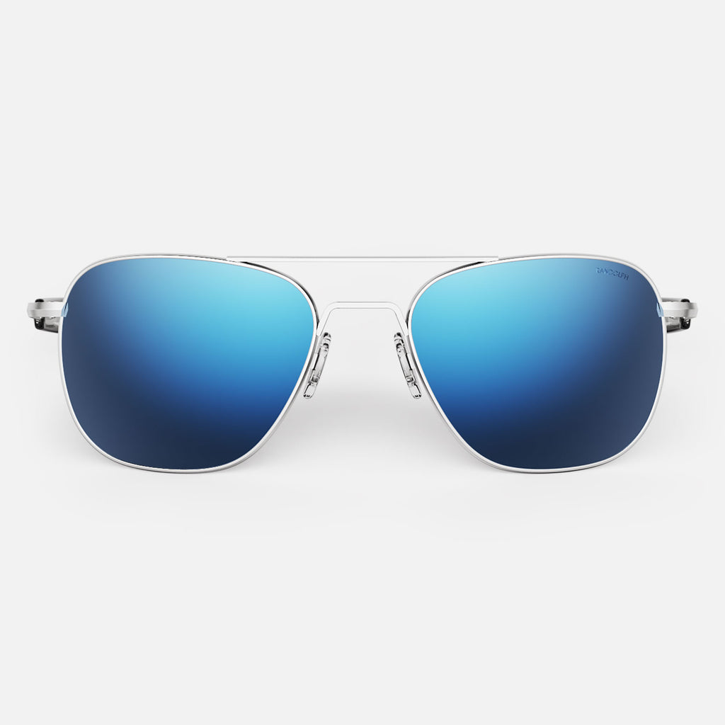 Aviator in Matte Chrome Polarized Atlantic Blue