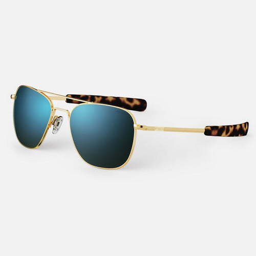 Aviator in 23k Gold & Polarized Cobalt