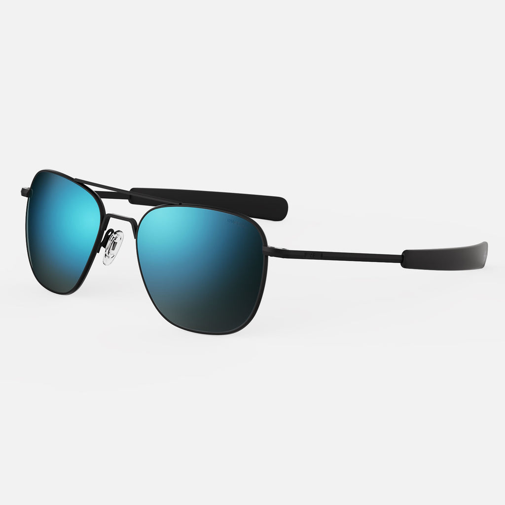 Aviator in Matte Black & Polarized Cobalt