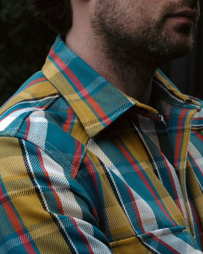 Western Shirt in Yellow Selvedge Plaid