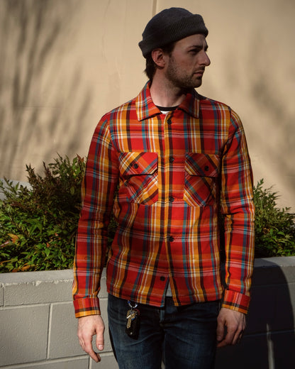 Work Shirt in Loose Weave Vintage Red Flannel