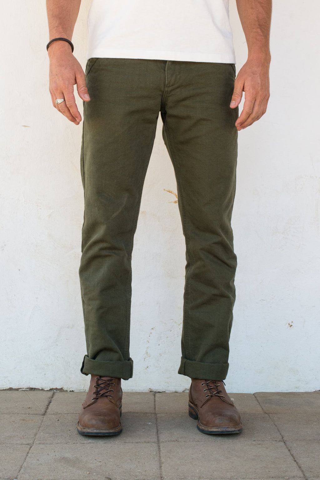 14oz Workers Chino in Army