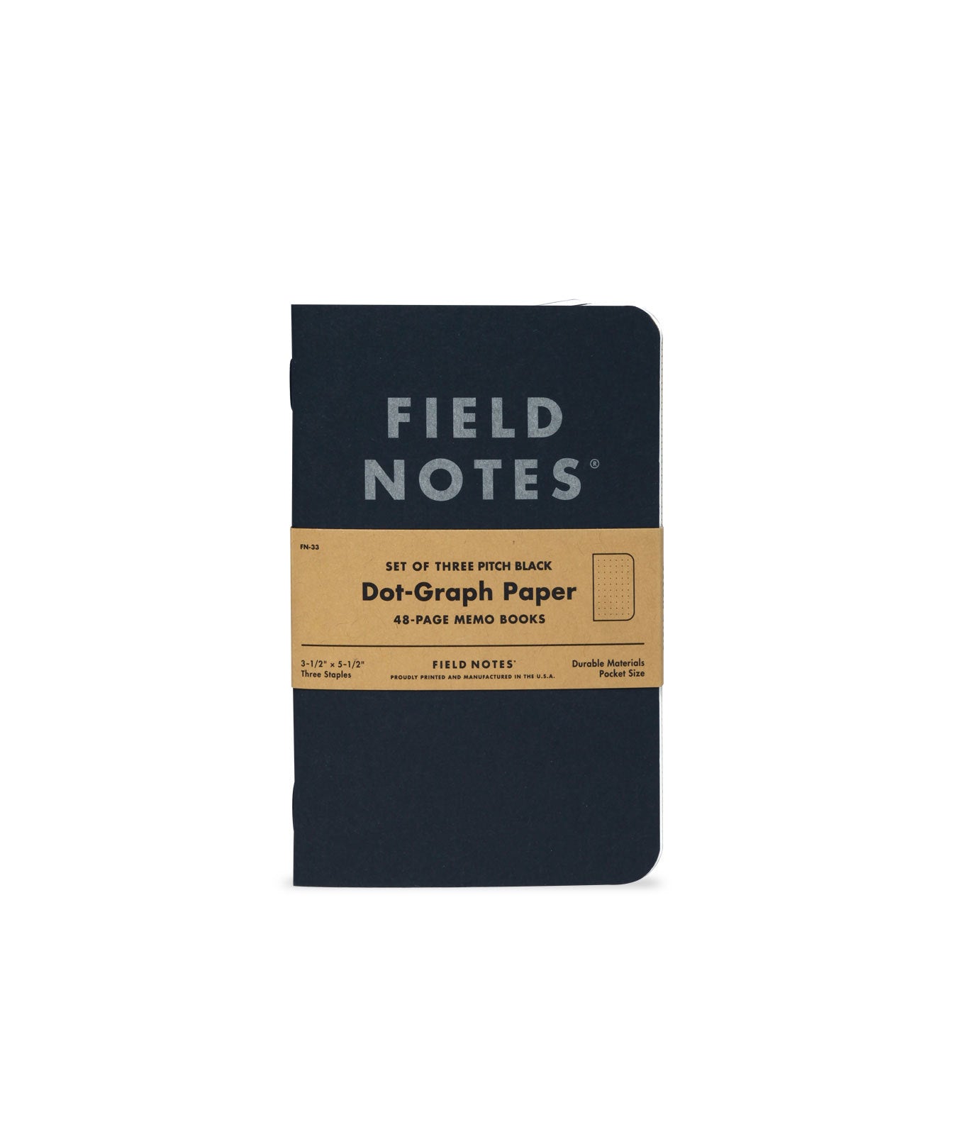 Pitch Black Memo Book, 3-Pack
