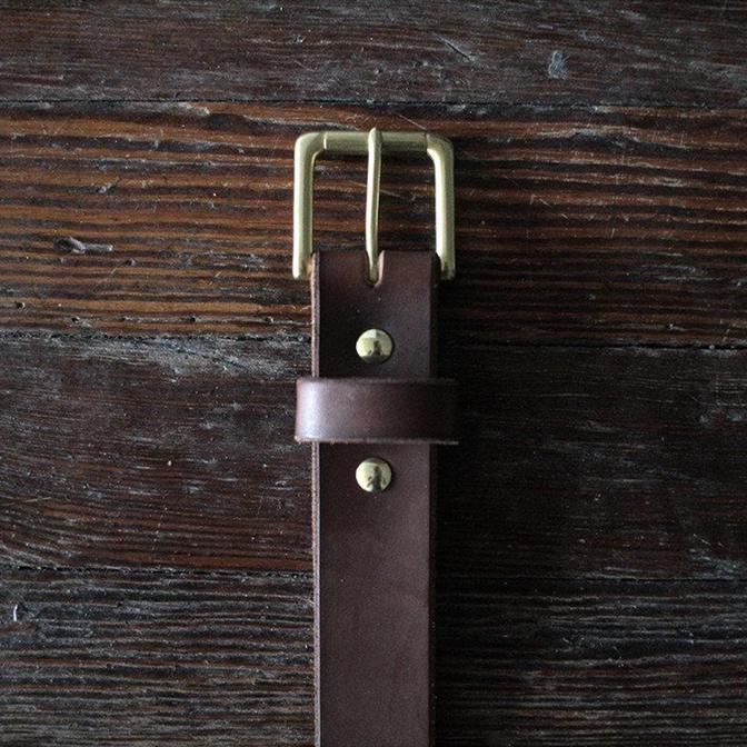 1½" Standard Camp Belt in Dark Brown and Antique Brass