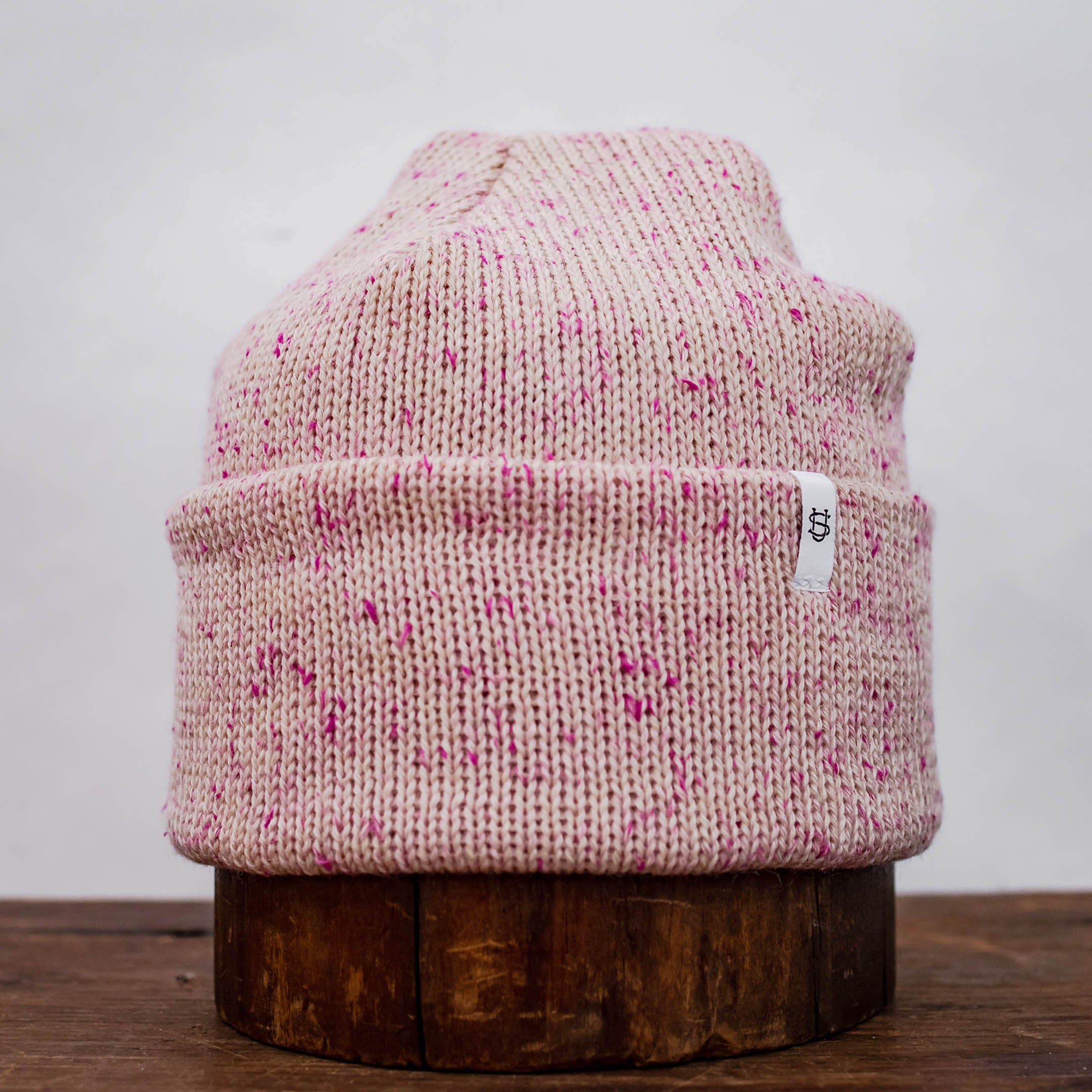 Cherry Blossom Tweed Ragg Wool Beanie