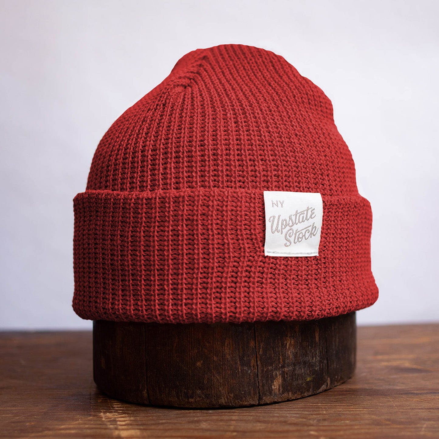 Cherry Red Upcycled Cotton Watchcap