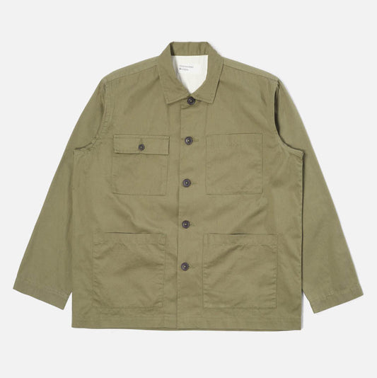Dockside Overshirt in Fine Olive Twill
