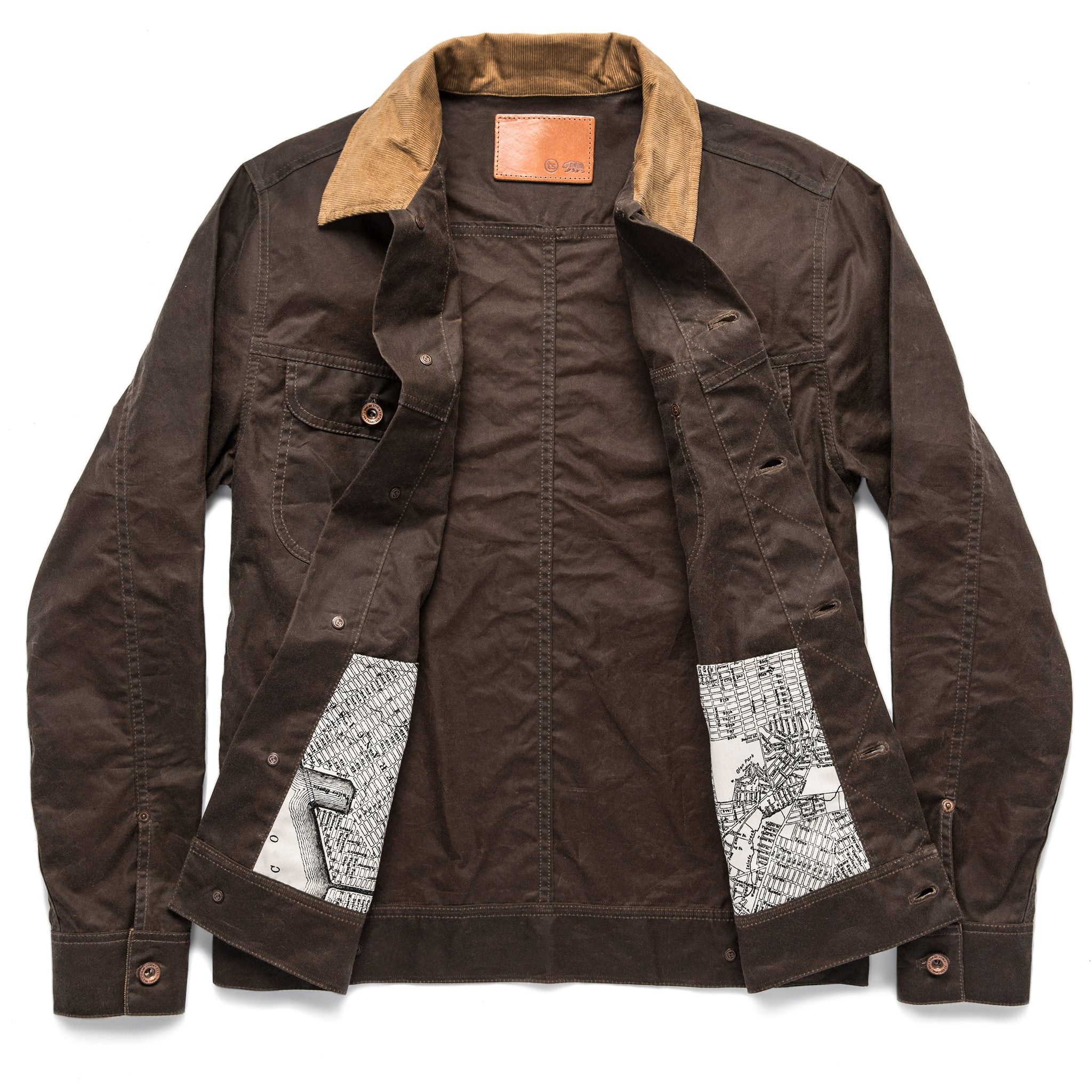 the long haul jacket in tobacco waxed canvas Taylor Stitch Plenty Of Pockets Plenty of cargo space in this riding jacket Tobacco Waxed Canvas Long Haul