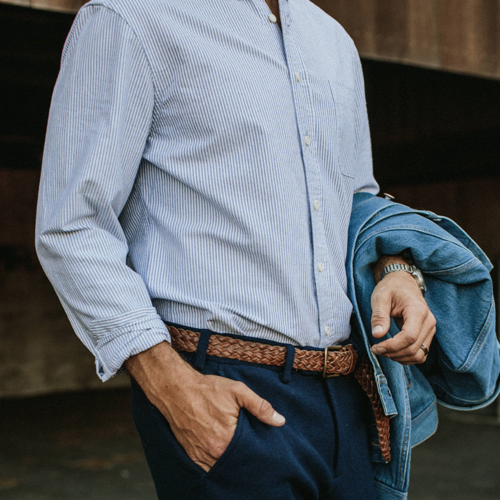 The Jack in Navy University Stripe Oxford