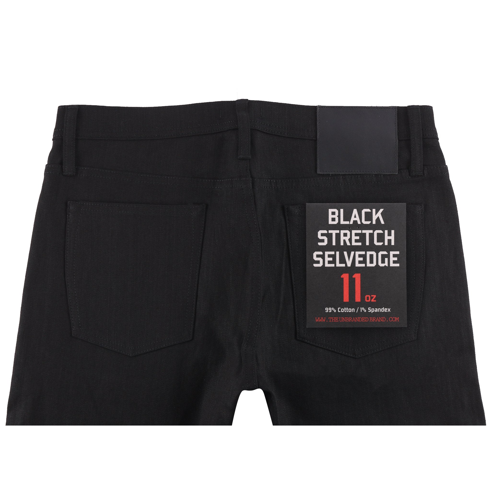 UB244 Tapered 11oz Solid Black Stretch Selvedge
