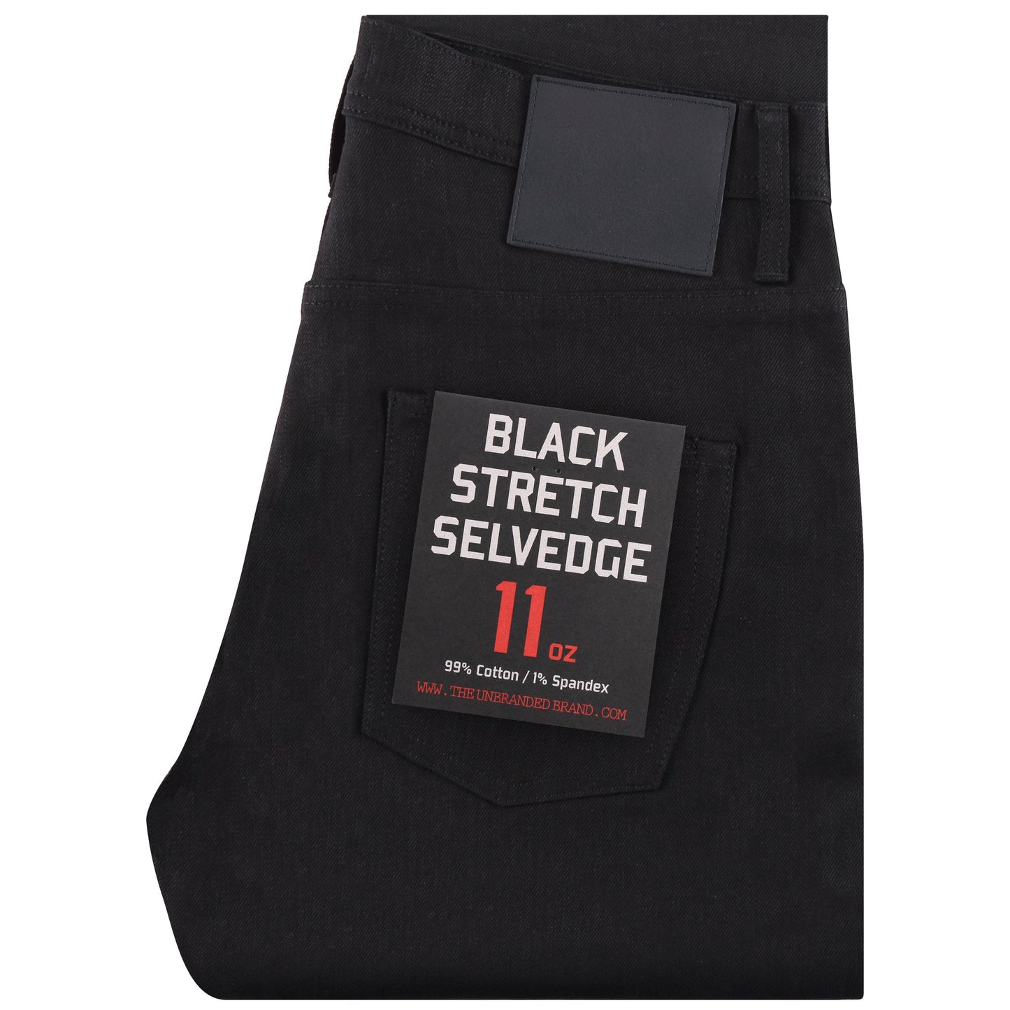 UB444 Tight 11oz Solid Black Stretch Selvedge
